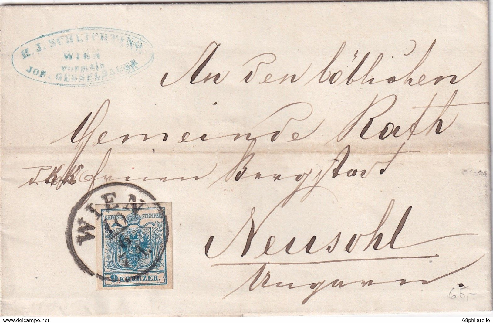 AUTRICHE 1858 LETTRE DE WIEN - Covers & Documents