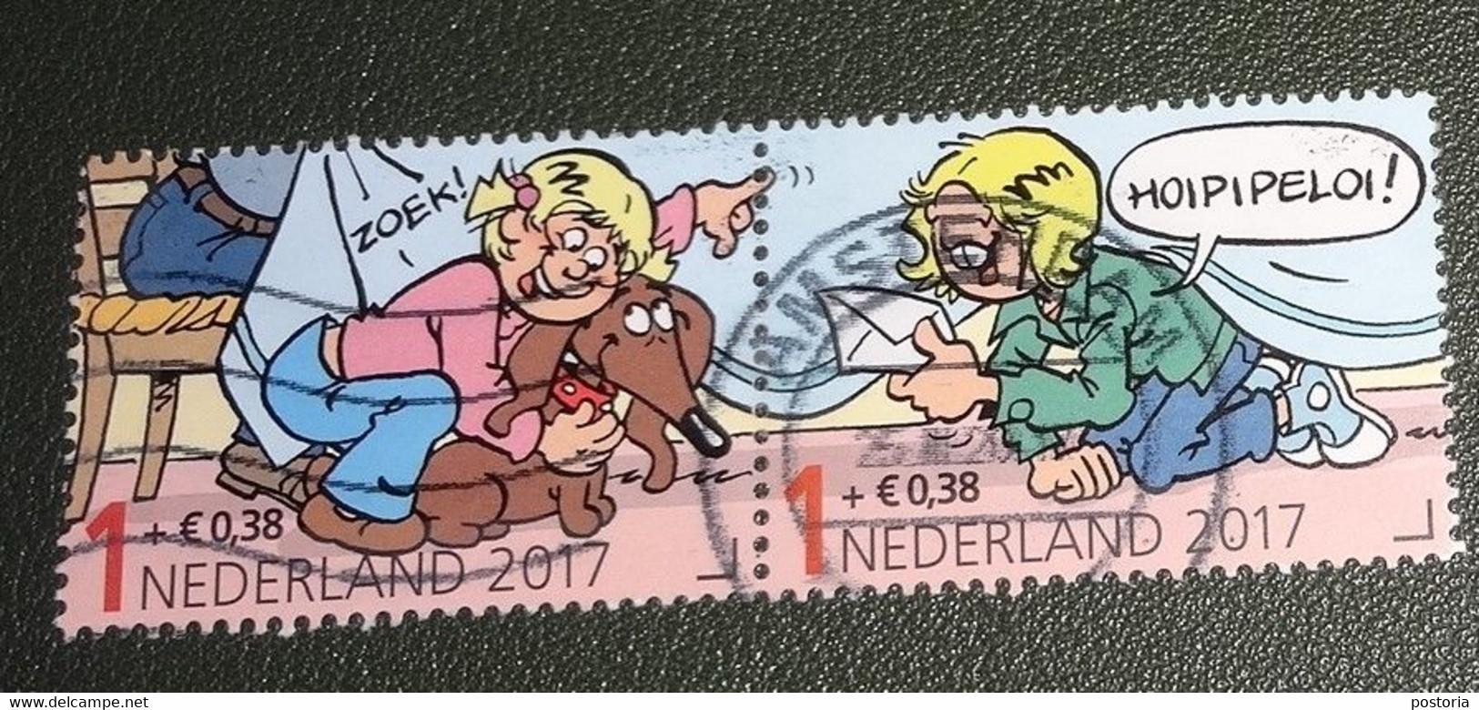 Nederland - NVPH - Paar 3586 D En E - 2017 - Gebruikt - Kinderzegels - Jan Jans Kinderen - Meisje Hond + Meisje Brief - Gebruikt