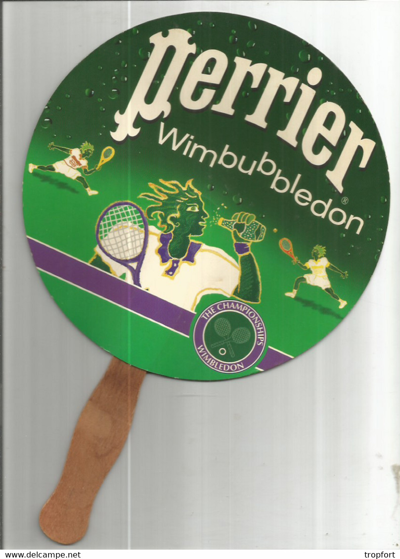 TH / Eventail ECRAN A MAIN PUBLICITAIRE PUB PERRIER Wimbledon TENNIS  WIMBUBBLEDON  FLAPPING BUBBLE Water - Habillement, Souvenirs & Autres