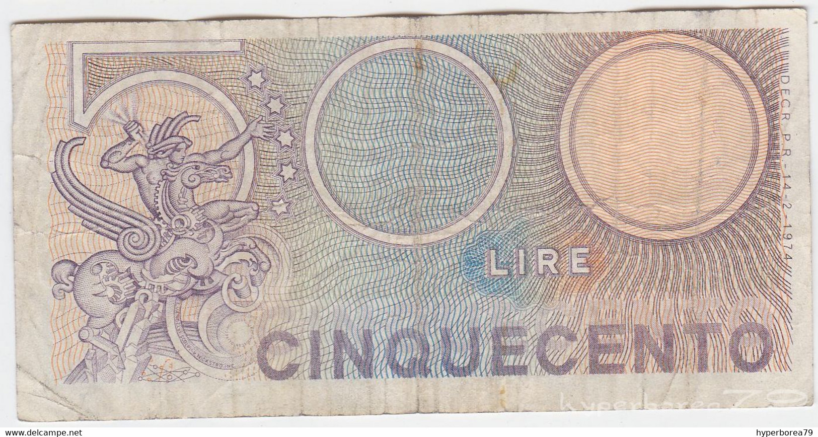 Italy P 94 - 500 Lire 12.2.1974 - Fine+ - 500 Lire