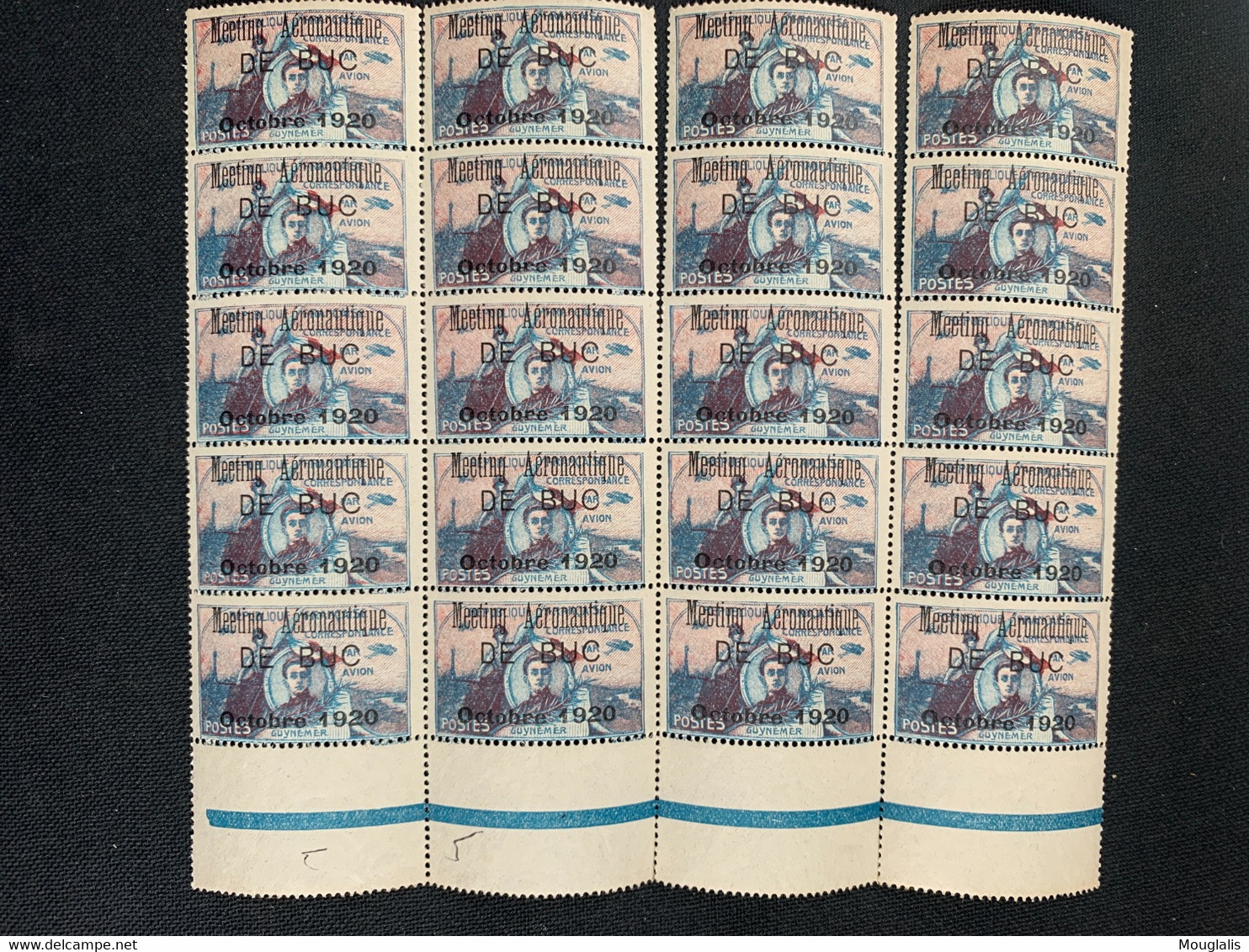 FRANCE Feuille De 20 Ex TTB Précurseur GUYNEMER Vignette Aérienne - Unused Stamps