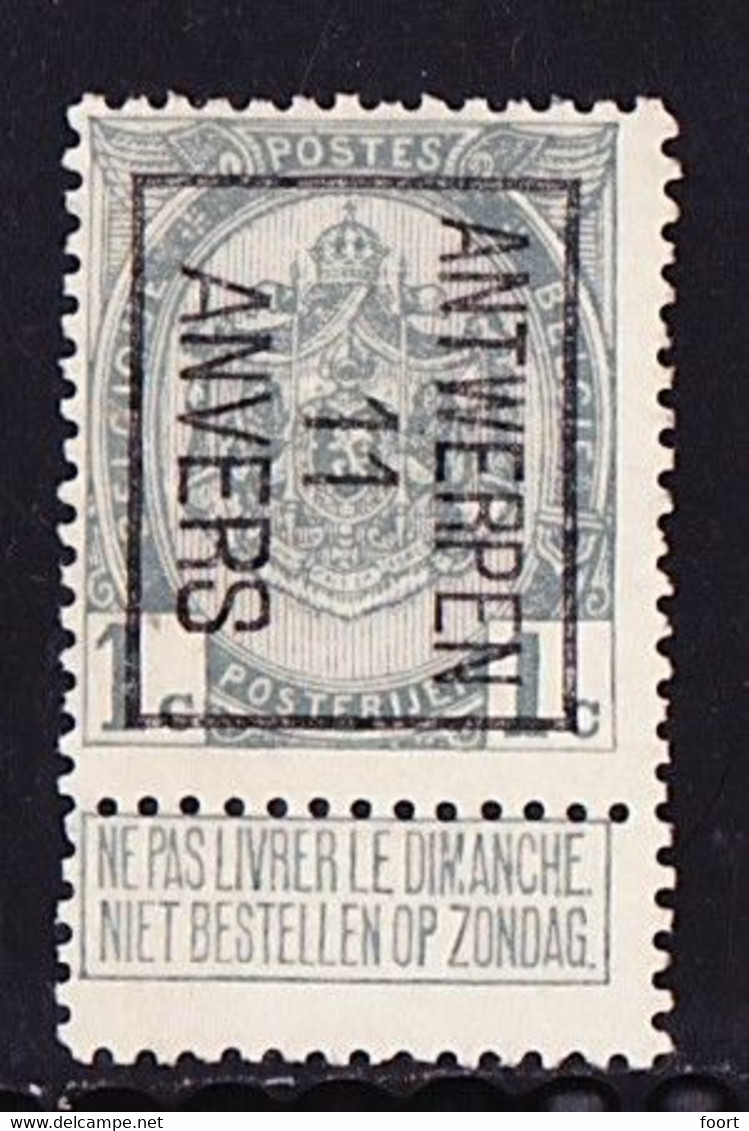 Antwerpen 11 Typo Nr. 16B - Typos 1906-12 (Wappen)