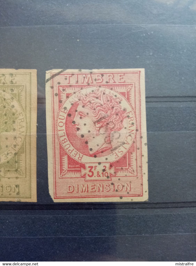 FRANCE . 1881 . DIMENSION N°43.44 Et 47  Oblitérés . Côte YT Timbres FISCAUX 2022 : 62,20 € - Marche Da Bollo