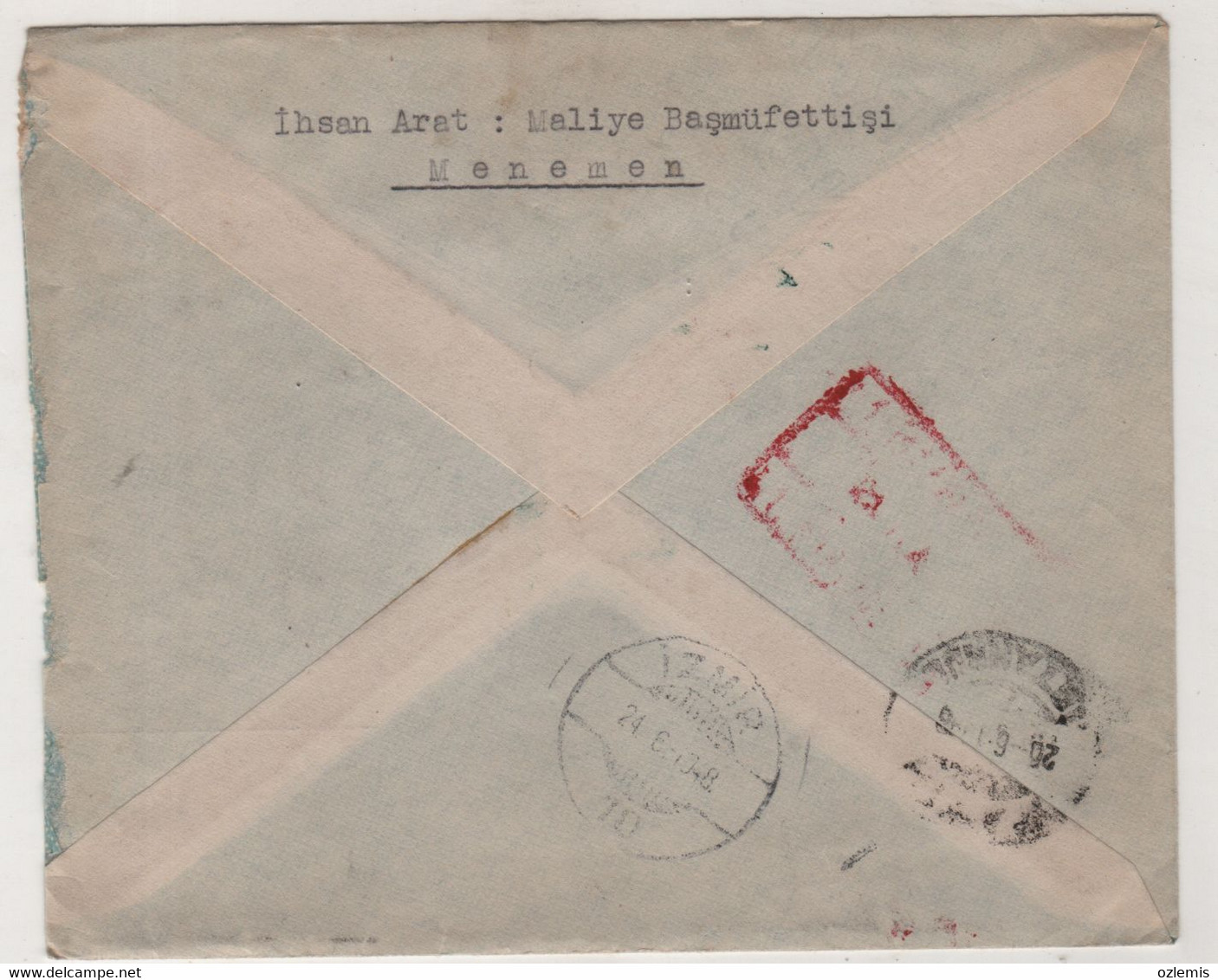 TURKEY,TURKEI,TURQUIE ,MENEMEN TO FATIH 1948  COVER - Briefe U. Dokumente