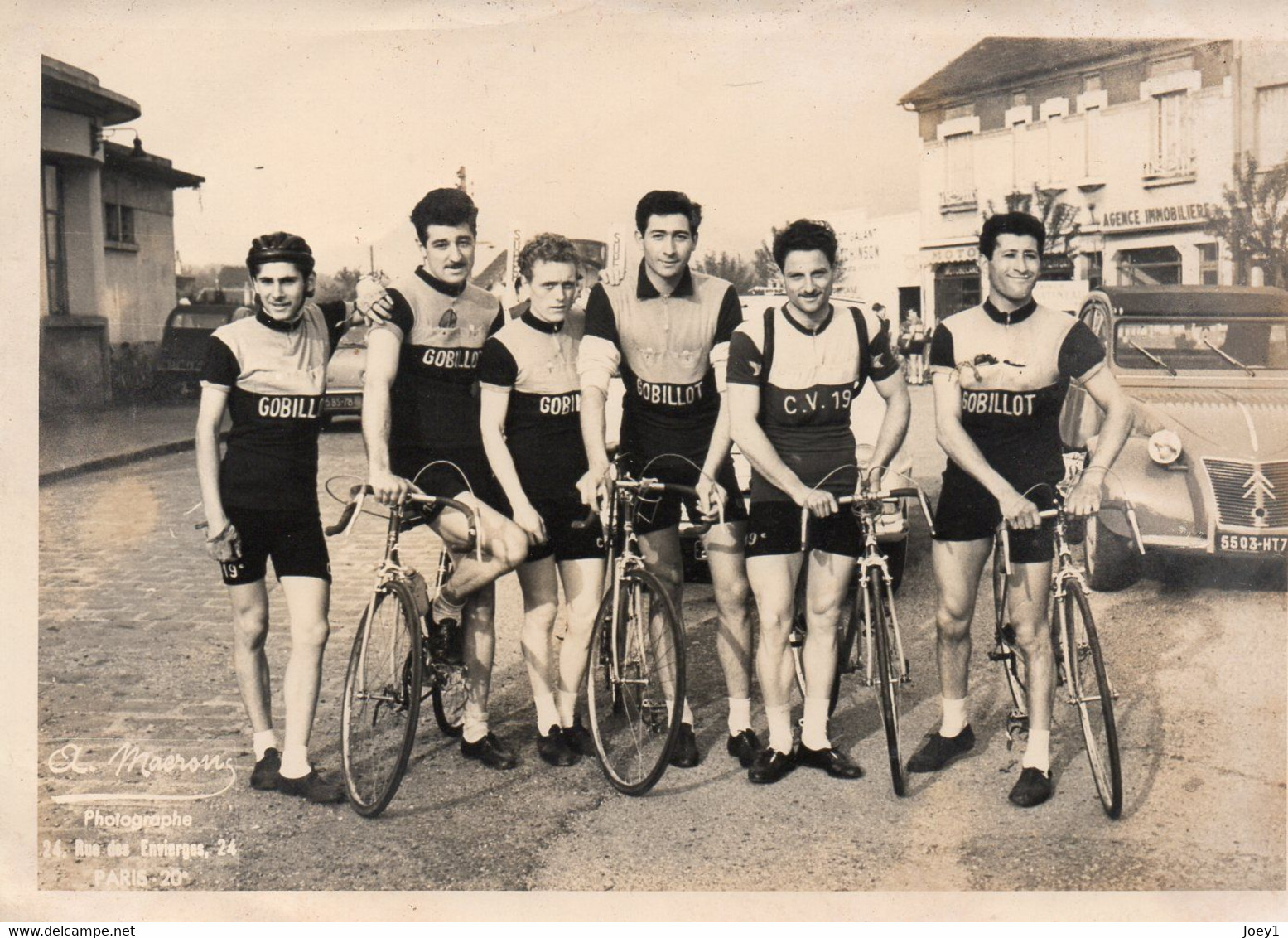 Photo 13/18 Course De Vélos Années 50 ,Macron Photo CV 19ème Gobillot - Cyclisme