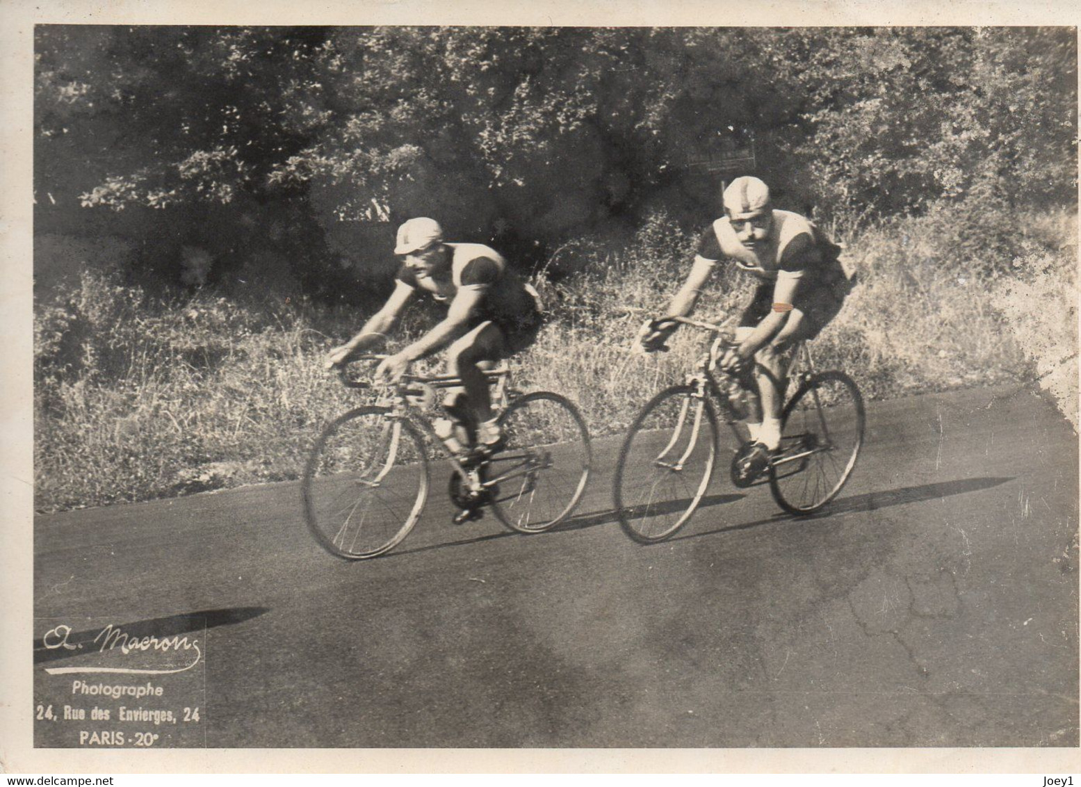 Photo 13/18 Course De Vélos Années 50 ,Macron Photo CV 19ème Gobillot - Cycling