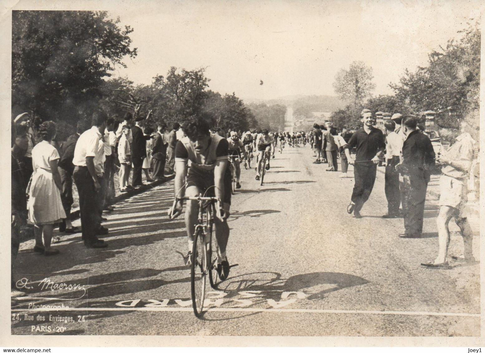Photo 13/18 Course De Vélos Années 50 ,Macron Photo CV 19ème Gobillot - Wielrennen