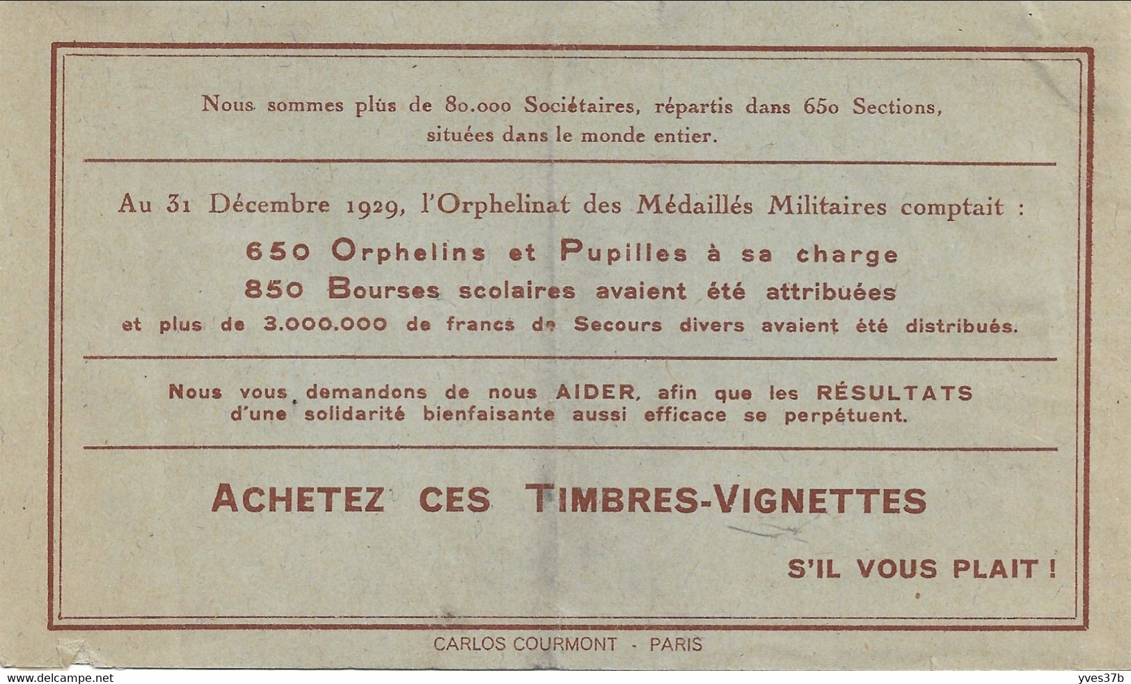 CARNET Incomplet 5 Vignettes "L'Orphelinat Des Médaillés Militaires" TTB - Blocs & Carnets