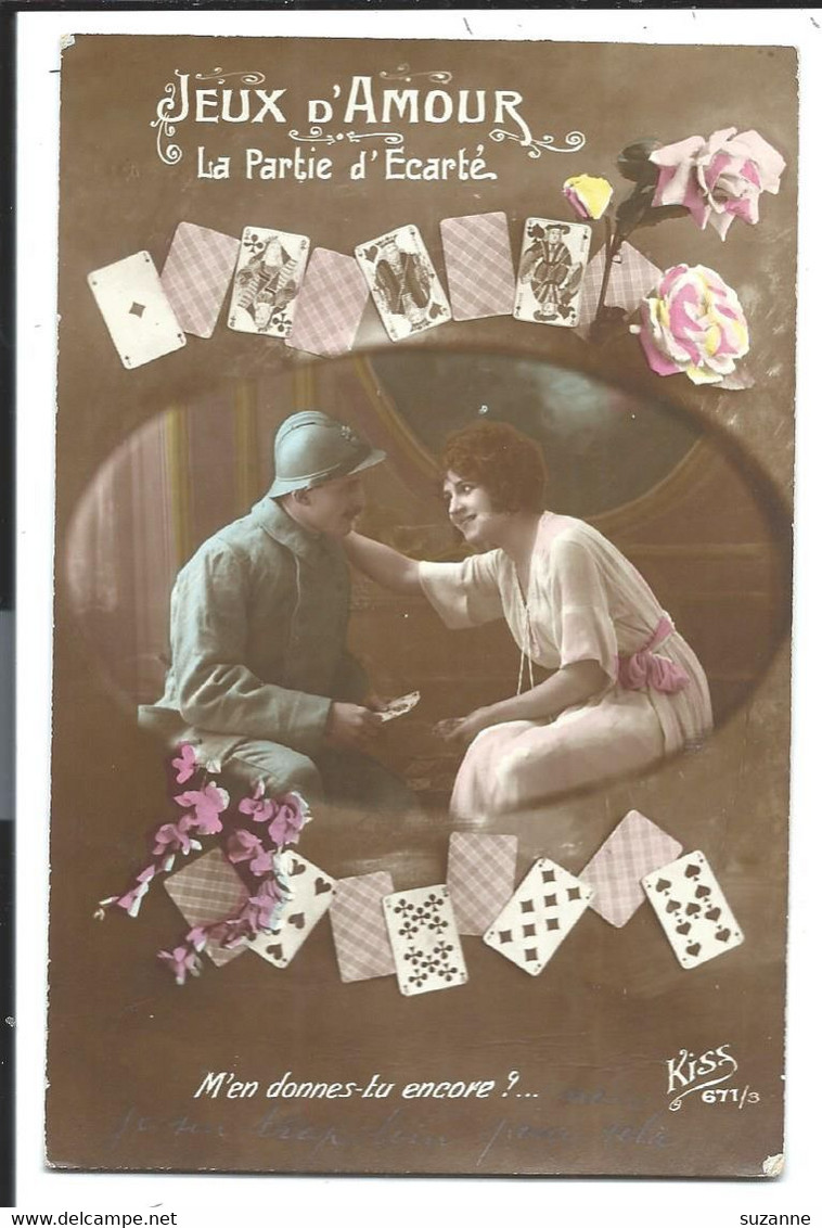 Jeu De Cartes - Partie D'écarté - Poilu De 14/18 - Playing Cards