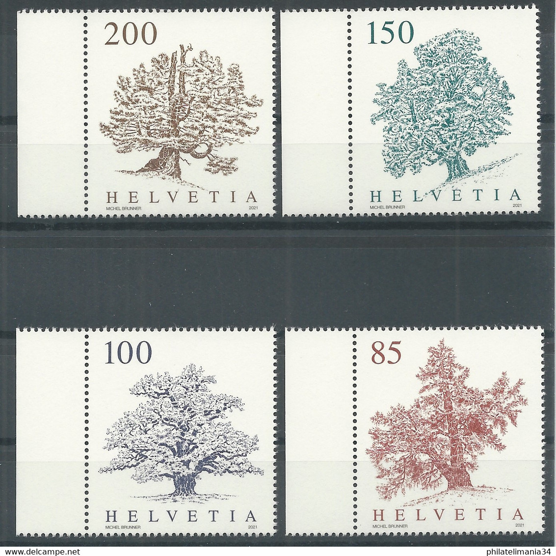 Suisse 2021 - Série "Arbres" - Unused Stamps
