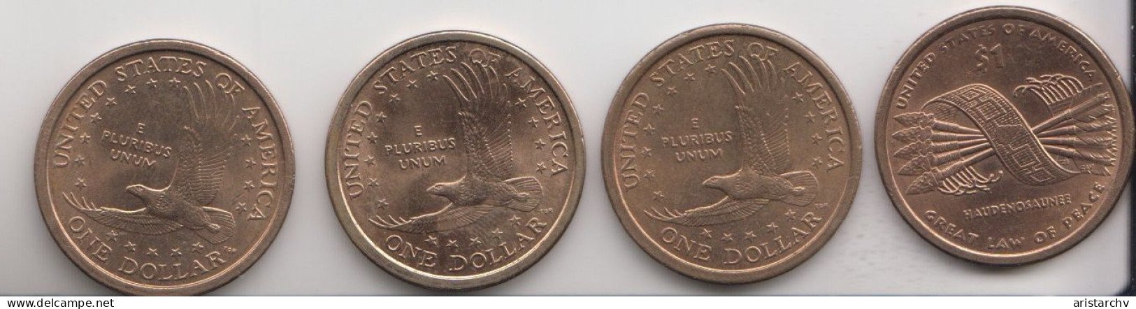 USA 2000 2001 1 $ DOLLAR SACAGAWEA EAGLE 4 DIFFERENT CIRCULATED COINS - 2000-…: Sacagawea