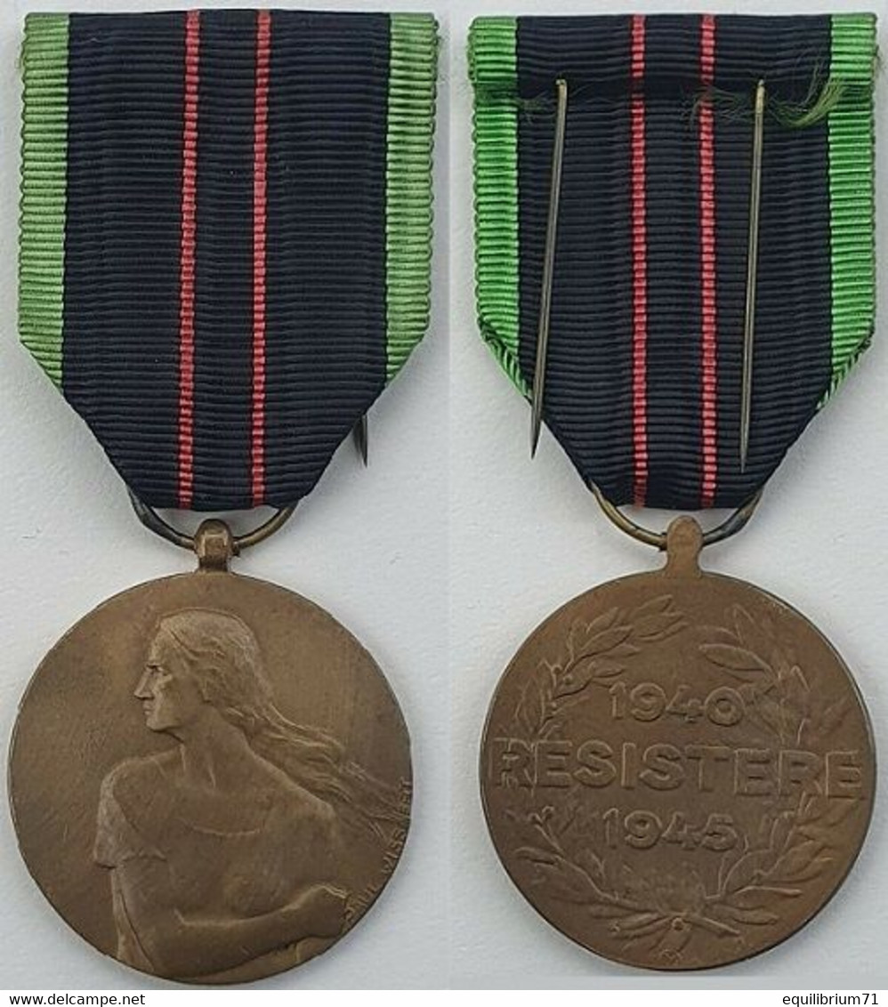 Médaille De La Résistance Armée / Medaille Van De Gewapende Weerstand -1940-1945 - En Bronze - 39 Mm De Diamètre - WWII - Belgique