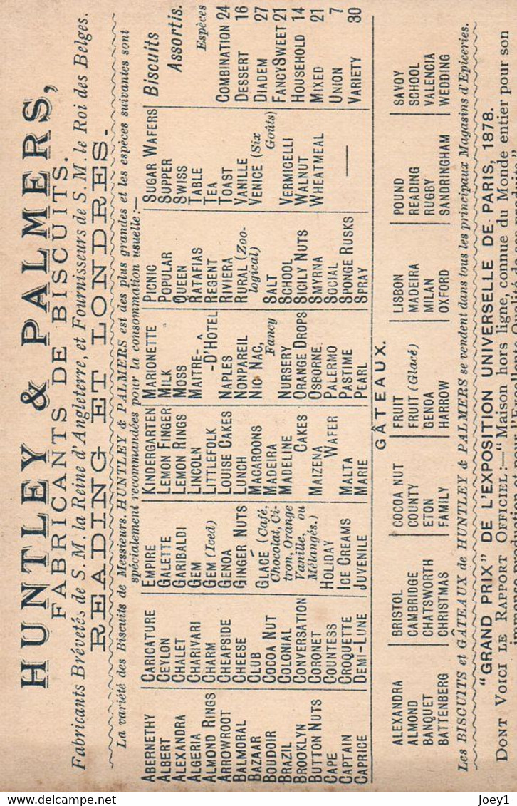 Chromos Huntley And Palmers,Reading And London Biscuits Très Bon état - Autres & Non Classés