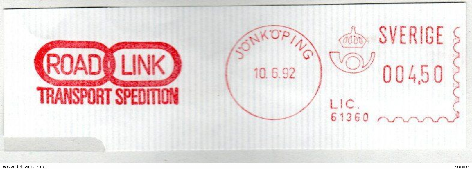 EMA Meter - ROAD LINK TRANSPORT SPEDITION - Sverige 1992 - Ema 8 - Vignette [ATM]