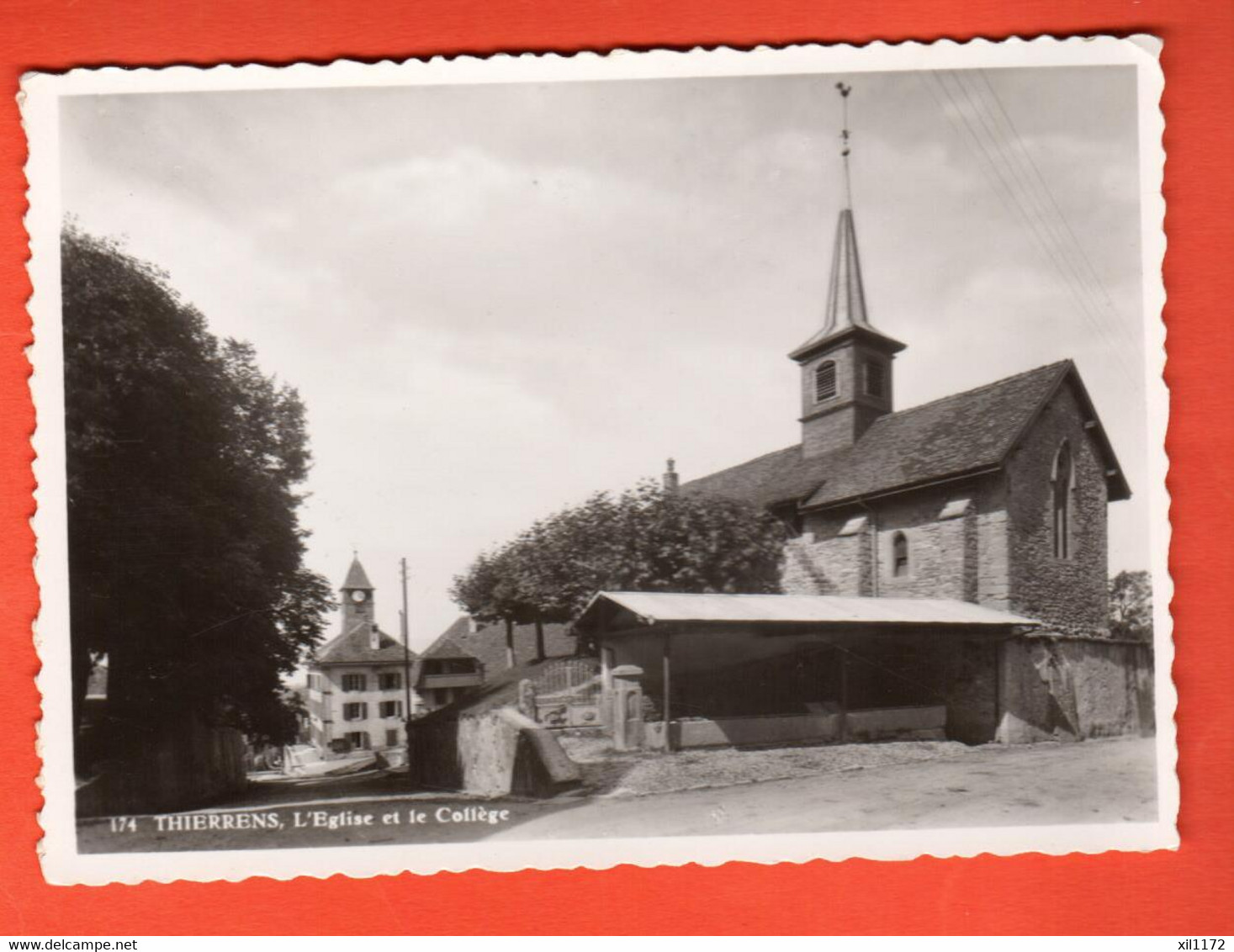 ZQA-08 Thierrens L'Eglise Et Le Collège. Grand Format, Photo-Metzger 174 Non Circulé - Thierrens