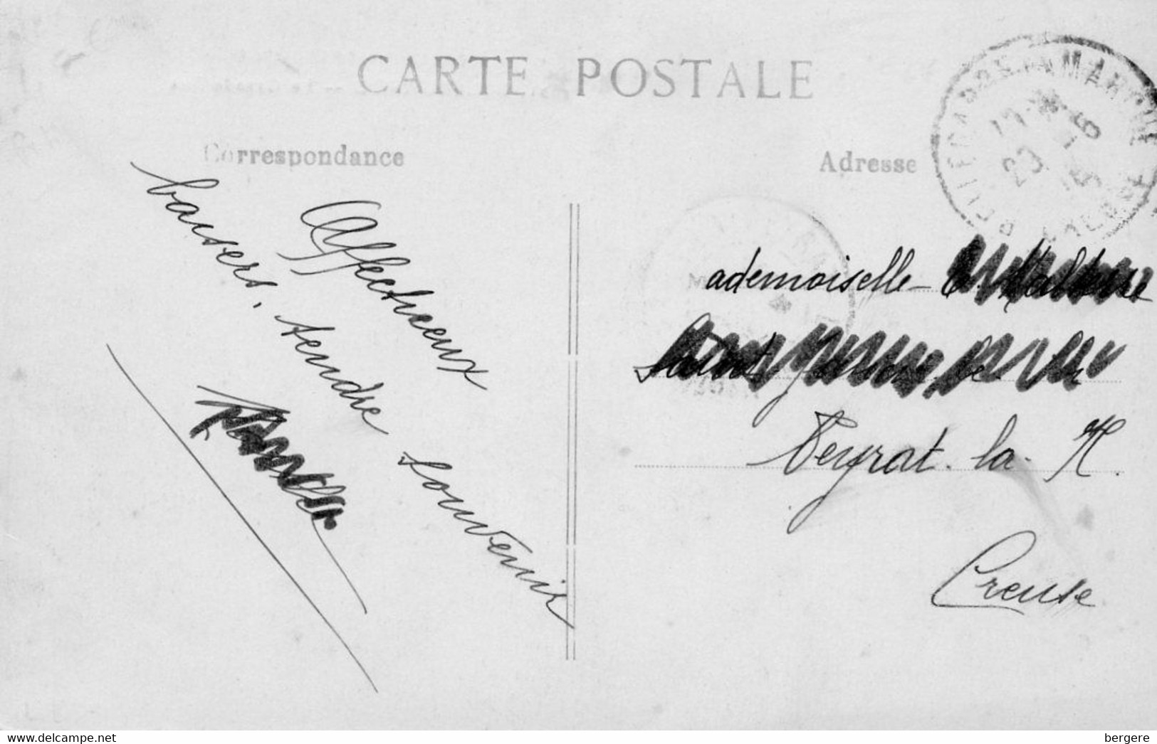 23. CPA - BELLEGARDE - La Grande Rue - église - Scan Du Verso  1915 - Série La Creuse Pittoresque - - Bellegarde