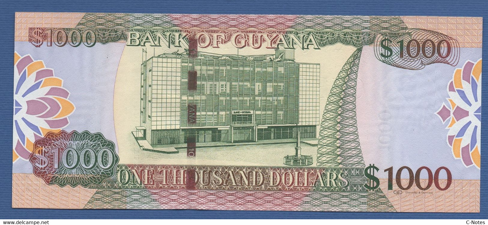 GUYANA - P.38b – 1.000 Dollars ND (2011-2019) UNC Serie AE072120 Printer: Giesecke & Devrient, Germany - Guyana