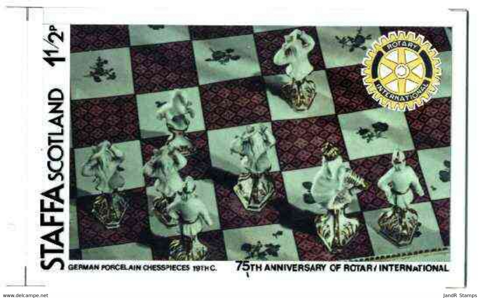 Staffa 1980 Chess Pieces (75th Anniversary Of Rotary International) - Original Composite Artwork For 1.5p Value Comprisi - Local Issues