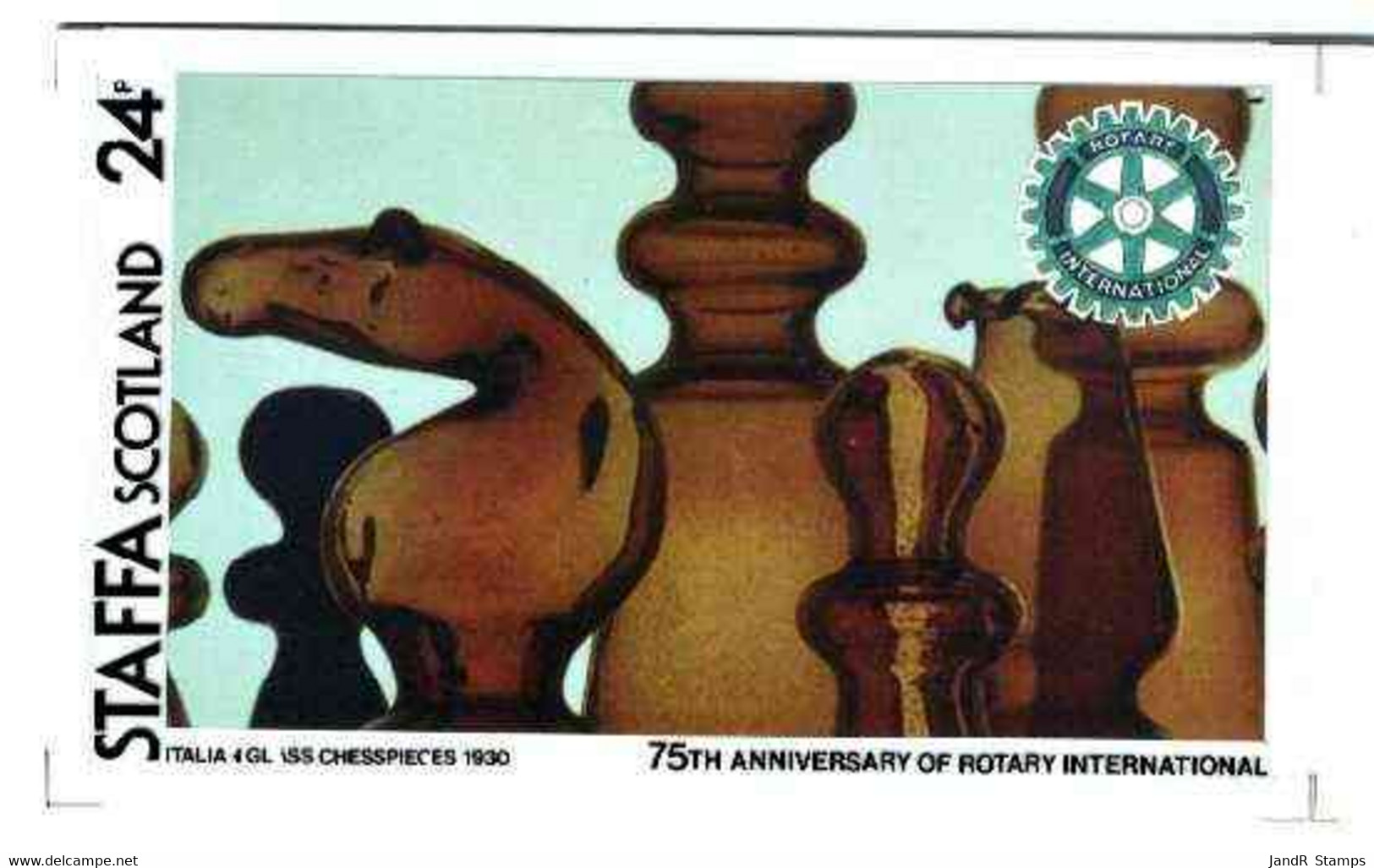 Staffa 1980 Chess Pieces (75th Anniversary Of Rotary International) - Original Composite Artwork For 24p Value Comprisin - Local Issues