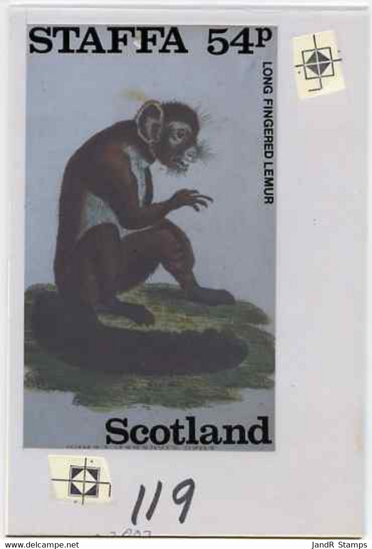 Staffa 1983 Primates (Long Fingered Lemur) Original Composite Artwork Believed To Be From The B L Kearley Studio, Compri - Local Issues