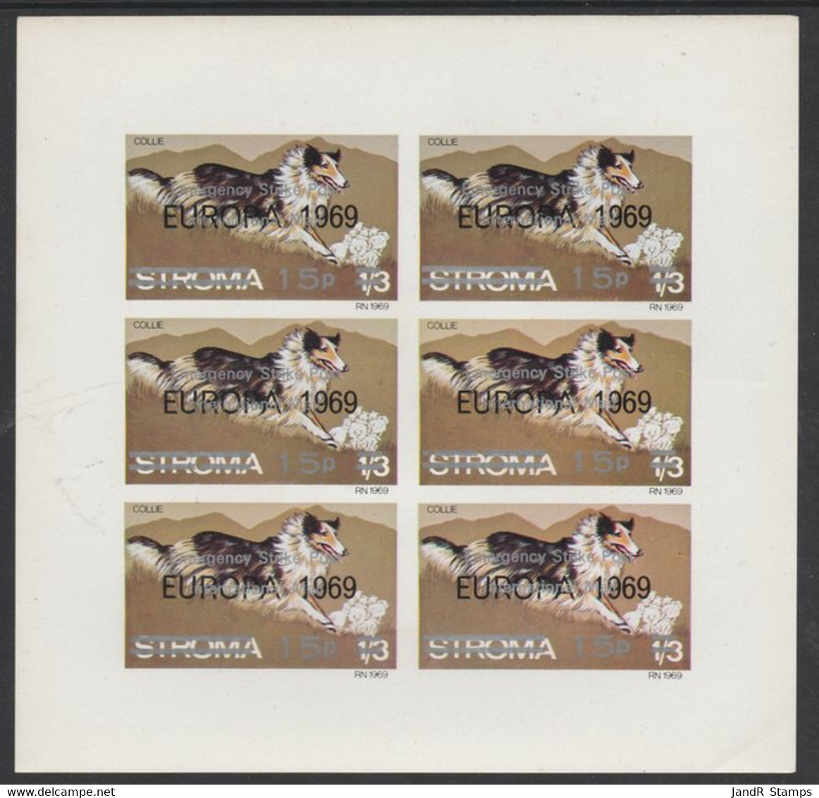 Stroma 1971 Dogs 15p On 1s3d (Collie) Overprinted 'Emergency Strike Post' For Use On The British Mainland U/m Complete I - Local Issues