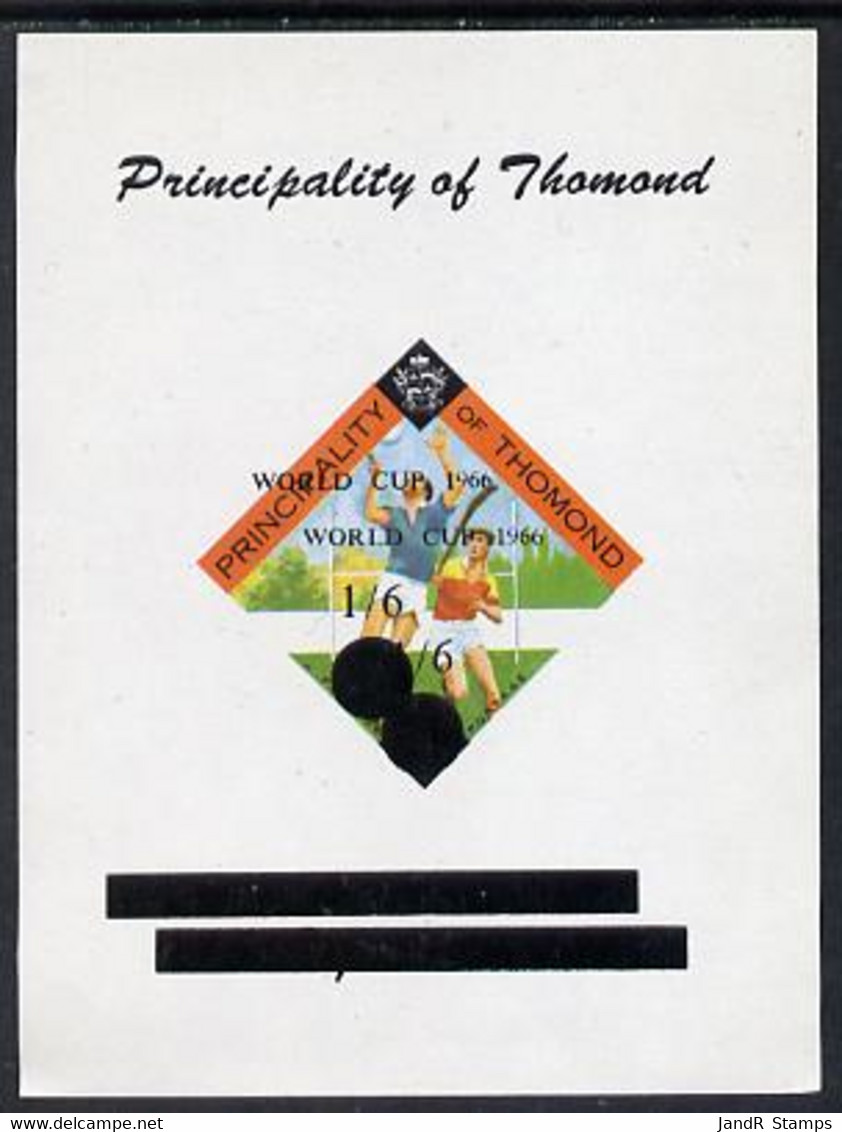 Thomond 1963 Hurling 3d (Diamond-shaped) Deluxe Sheet Surcharged 1s6d World Cup 1966 With Overprint & Surcharge Doubled - Local Issues