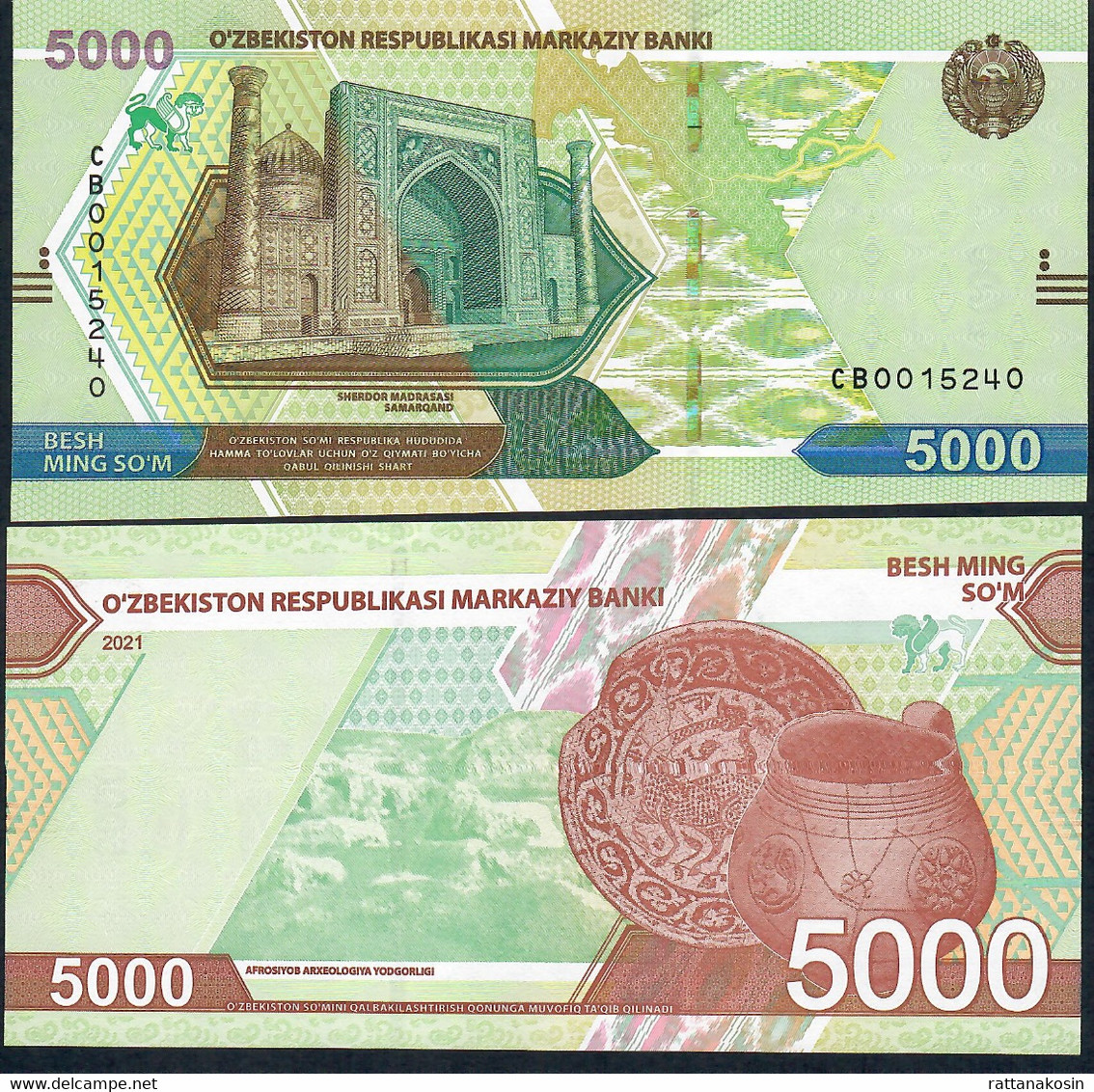 UZBEKISTAN NLP 5000  Som  2021 #CB UNC. - Usbekistan