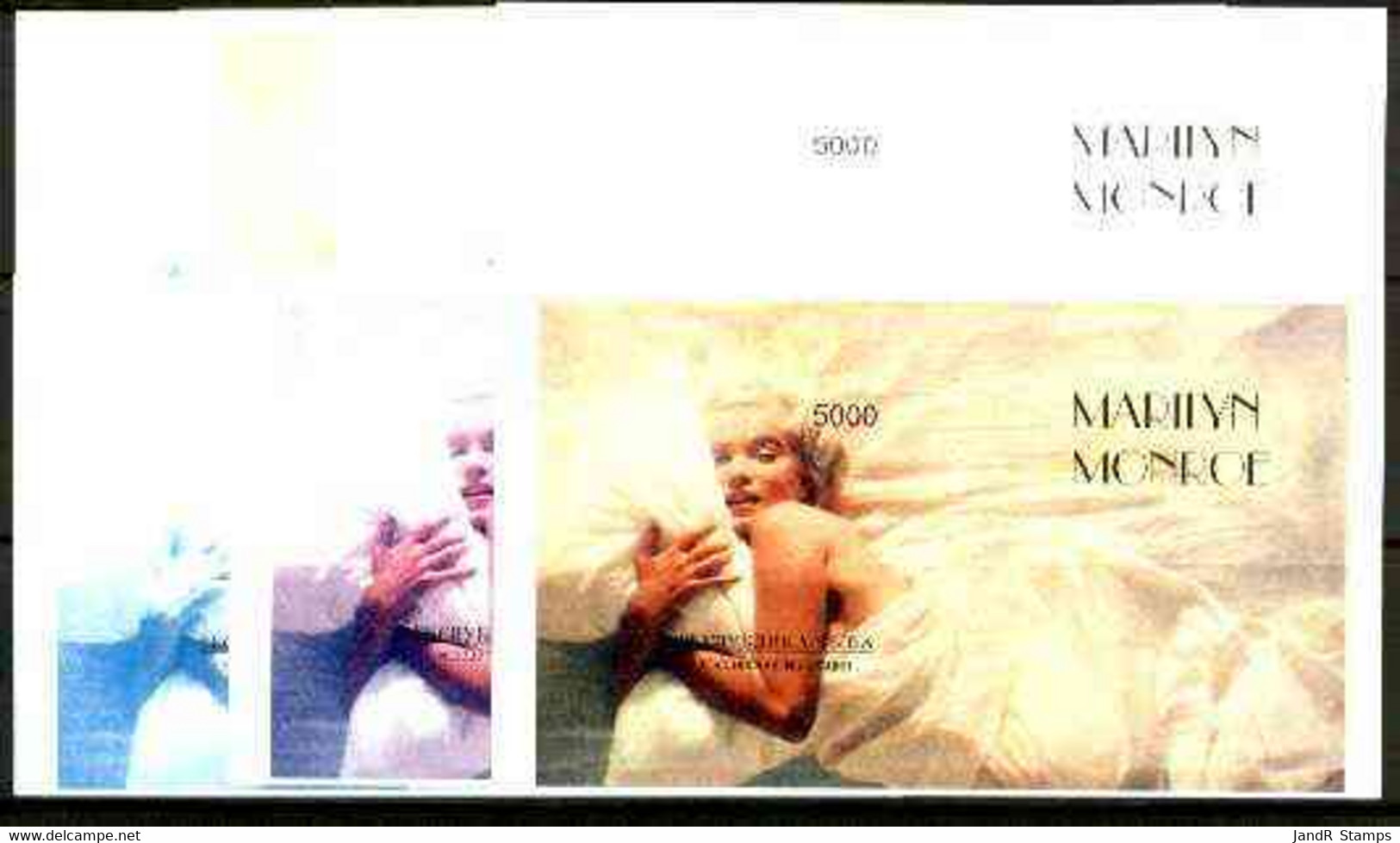 Touva 1996 Marilyn Monroe Souvenir Sheet (5000 Value Rectangular) - The Set Of 7 Imperf Progressive Proofs Comprising Th - Tuva