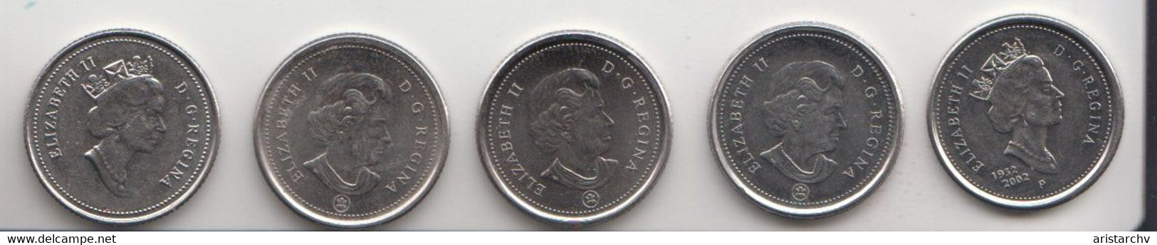 CANADA 1992 2002 2006 2007 2010 10 CENTS SAILBOAT - Canada