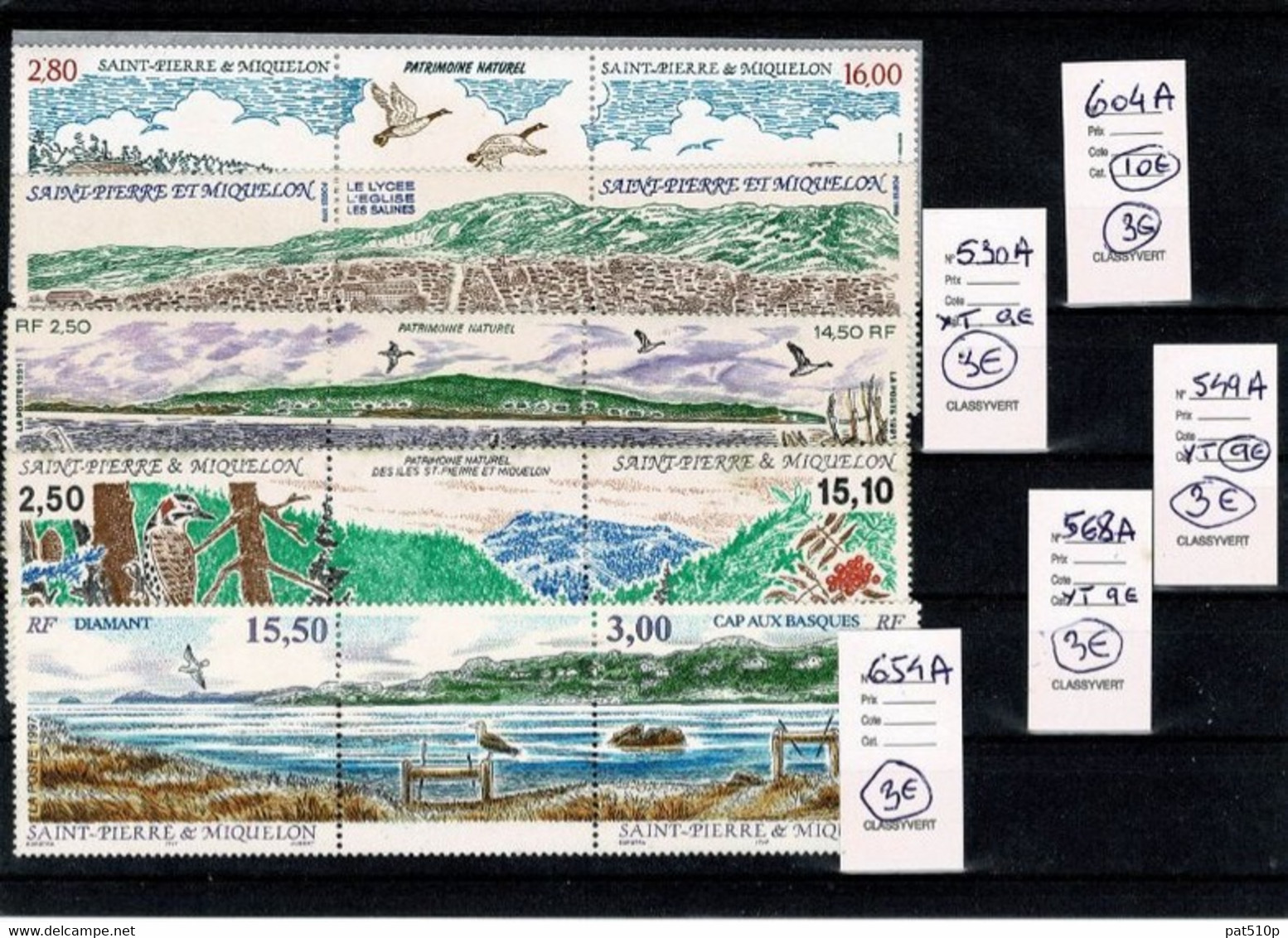 SAINT PIERRE MIQUELON Paire Avec Vignette Triptyque Côte 42 Euros - Collezioni & Lotti