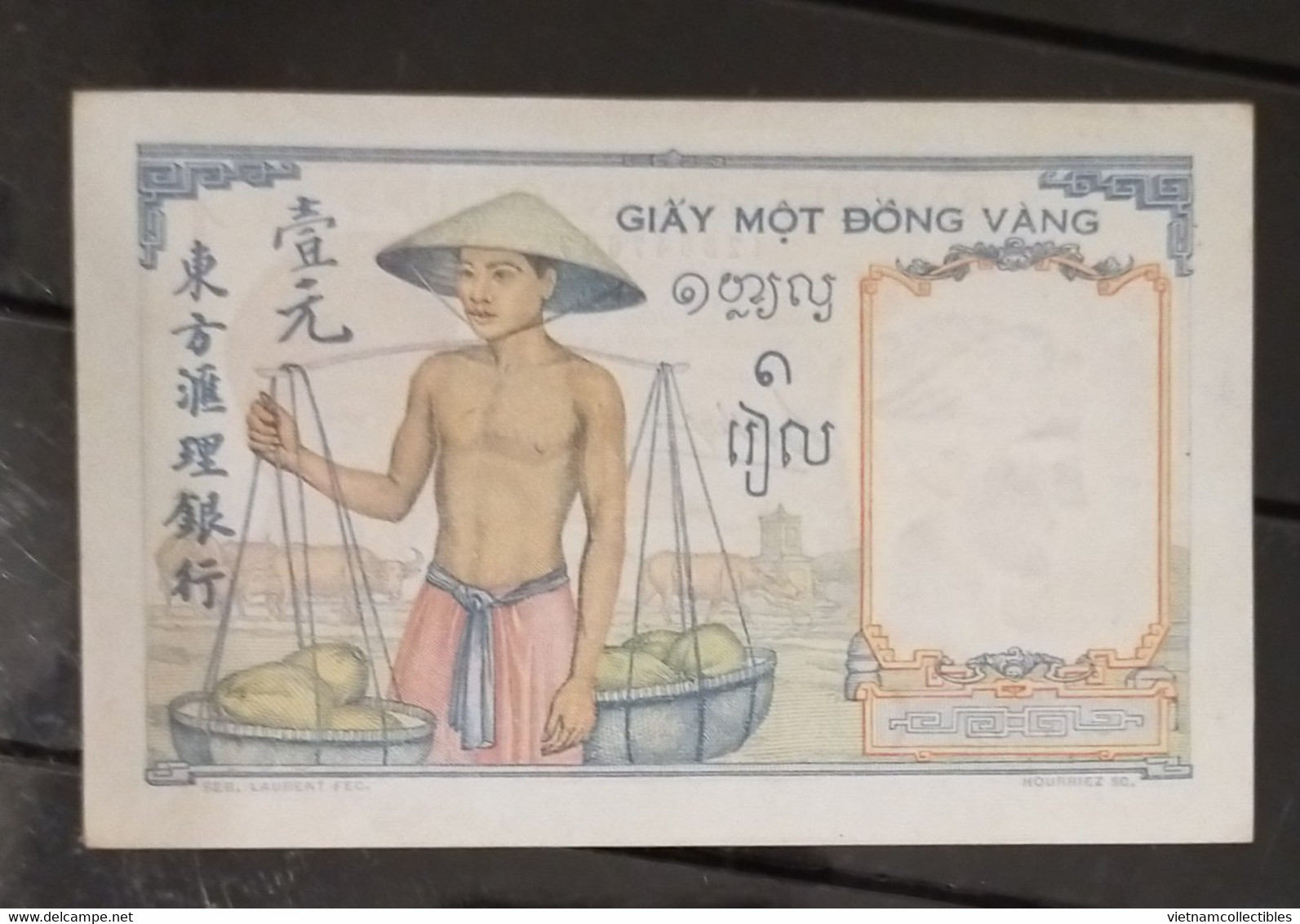 French Indochina Indo China Indochine Vietnam Cambodia 1 Piastre UNC Banknote Note / Billet 1932-49 - Pick # 54b - Indochine