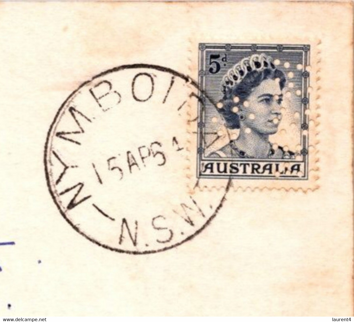 (3 A 18) Australia In 1951 ? - Posted O.H.M.S - O.I.C Police - Postcard With Perfins Stamp - Perforiert/Gezähnt