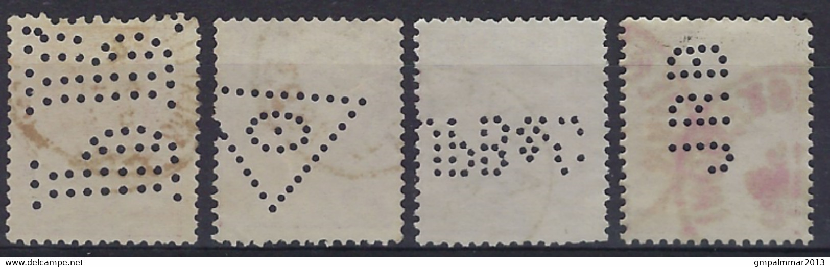 PERFIN / PERFO LEOPOLD II Nr. 46 ( 4 X ) Met ZELDZAME Excemplaren ; Zie 2 Scans ! LOT 213 - 1863-09