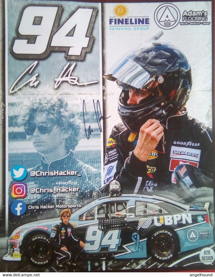 Chris Hacker  ( American Race Car Driver) - Authographs