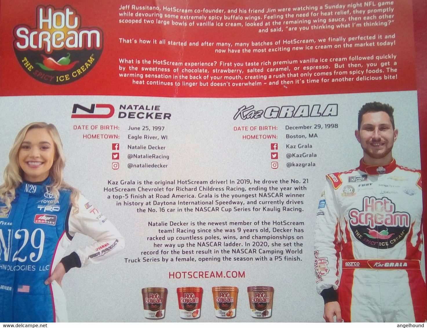 Kaz Grala And Natalie Decker ( American Race Car Driver) - Handtekening