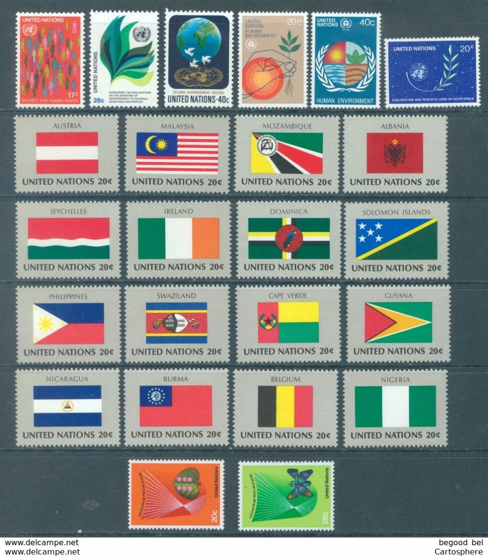 ONU UNO NEW YORK - 1982 - MNH/*** LUXE - COMPLETE SET 1982 - 359-382 NATIONS UNIES UNITED NATIONS - Andere & Zonder Classificatie