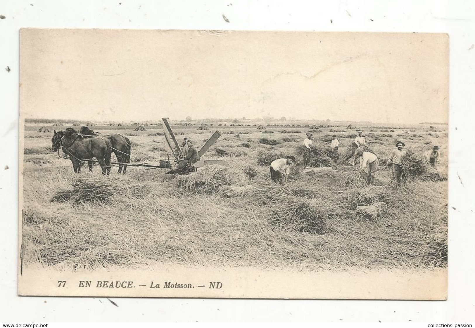 Cp , Agriculture , La Moisson , Chevaux ,EN BEAUCE , Vierge - Cultivation