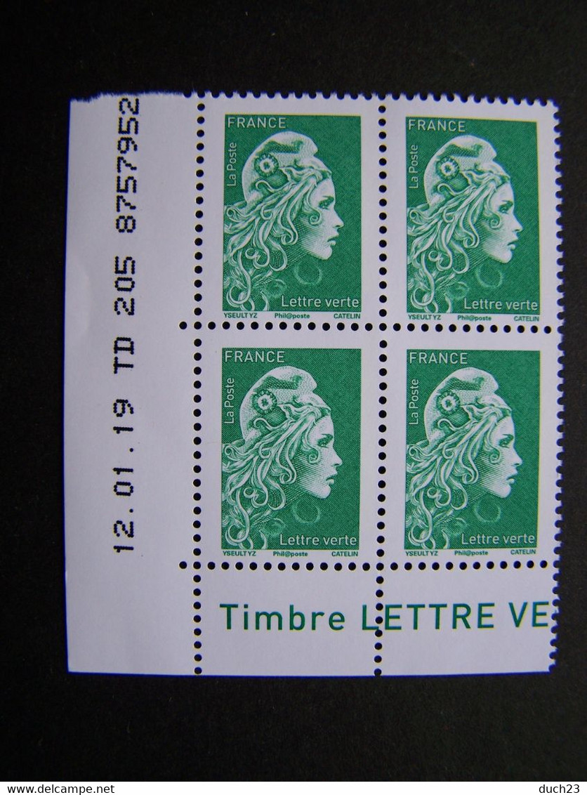 MARIANNE** 2018 N° 5252 TVP VERT LETTRE VERTE GOMMEE L'ENGAGEE D'YSEULT YZ COIN DATE DU 12.01.19 - 2010-2019