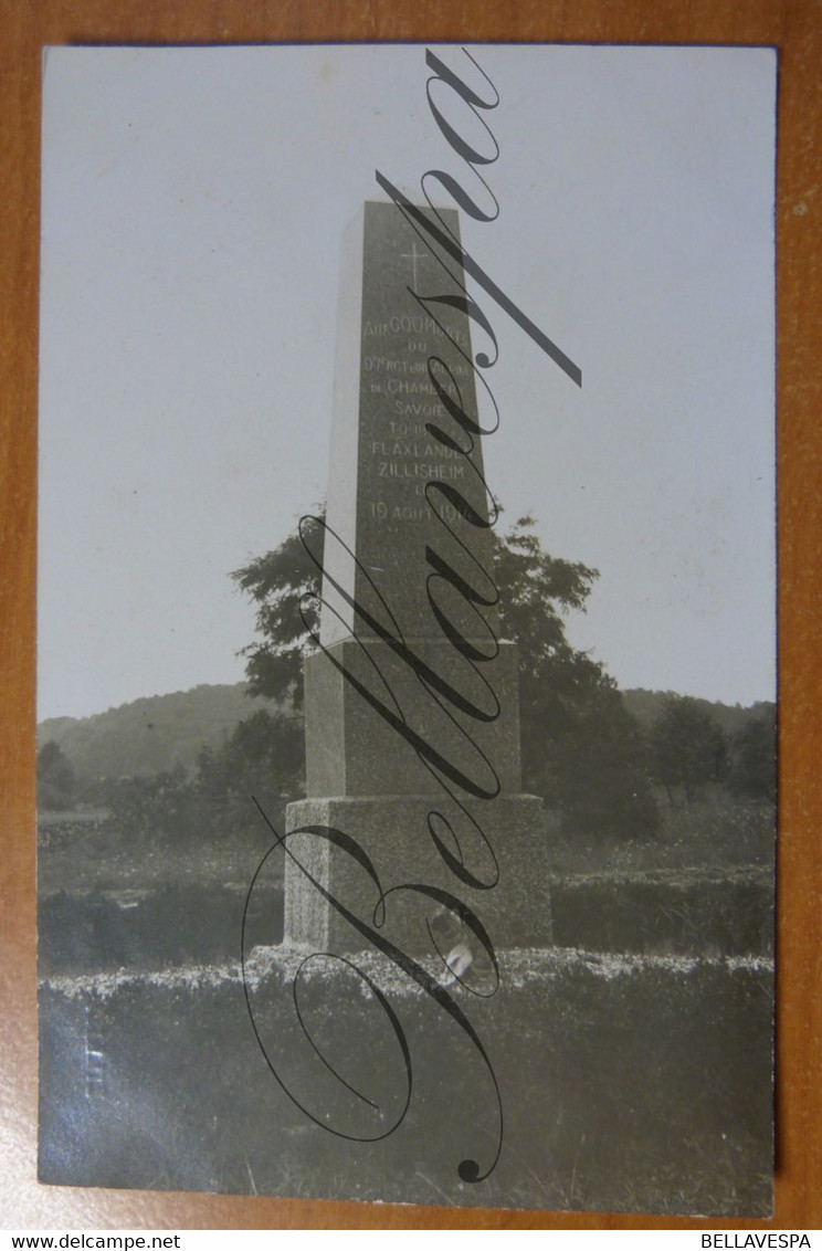 Zillisheim Monument Guerre  600 Morts 97e Regiment Alpine. Flaxlanden 19 -08-1914-18 RPPC Mulhouse-Sud -Brunstatt. - Mulhouse