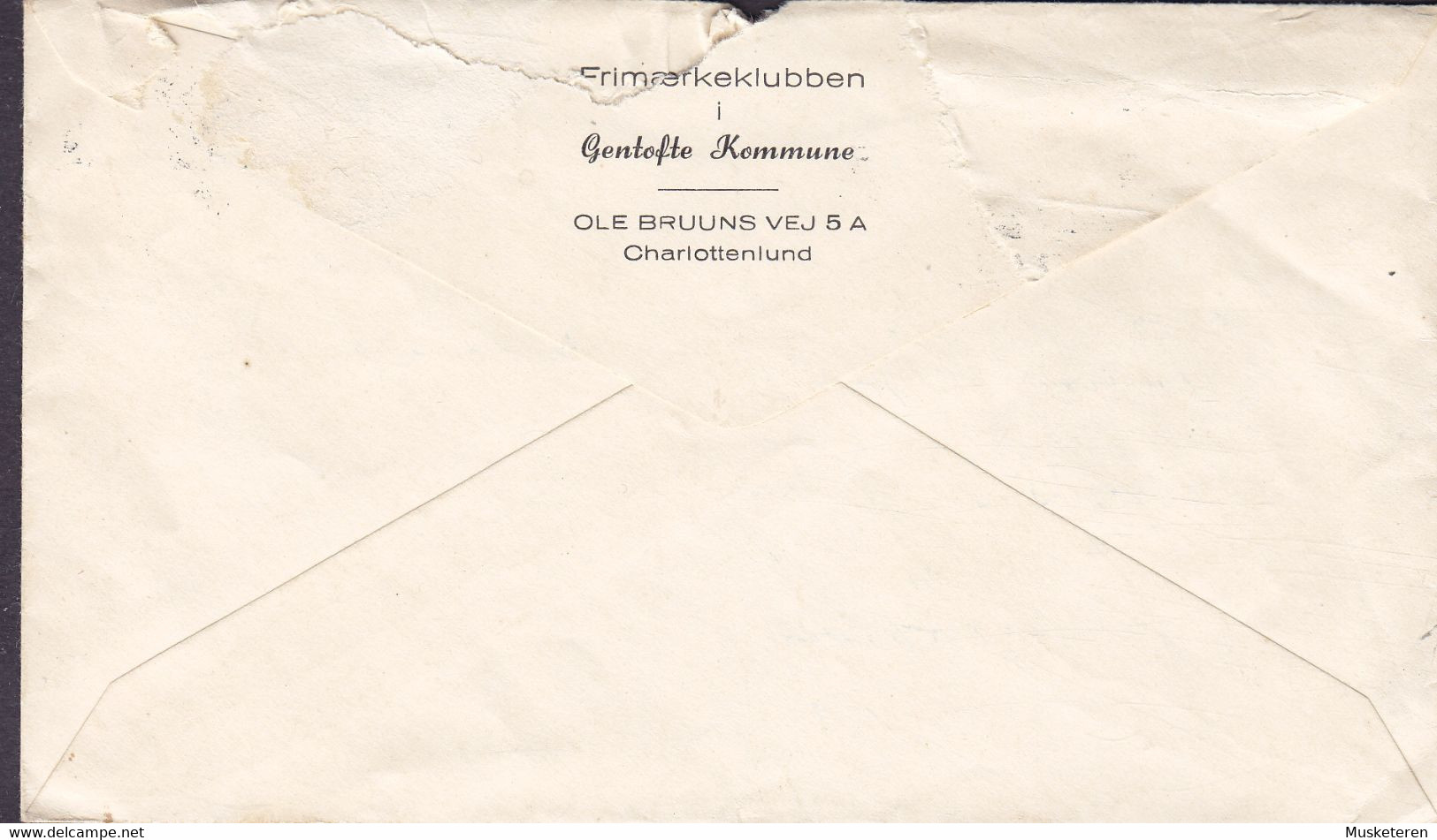 Denmark FRIMÆRKEKLUBBEN I GENTOFTE Kommune Charlottenlund Slogan KØBENHAVN Omk. 1954 Cover Brief SØBORG - Covers & Documents