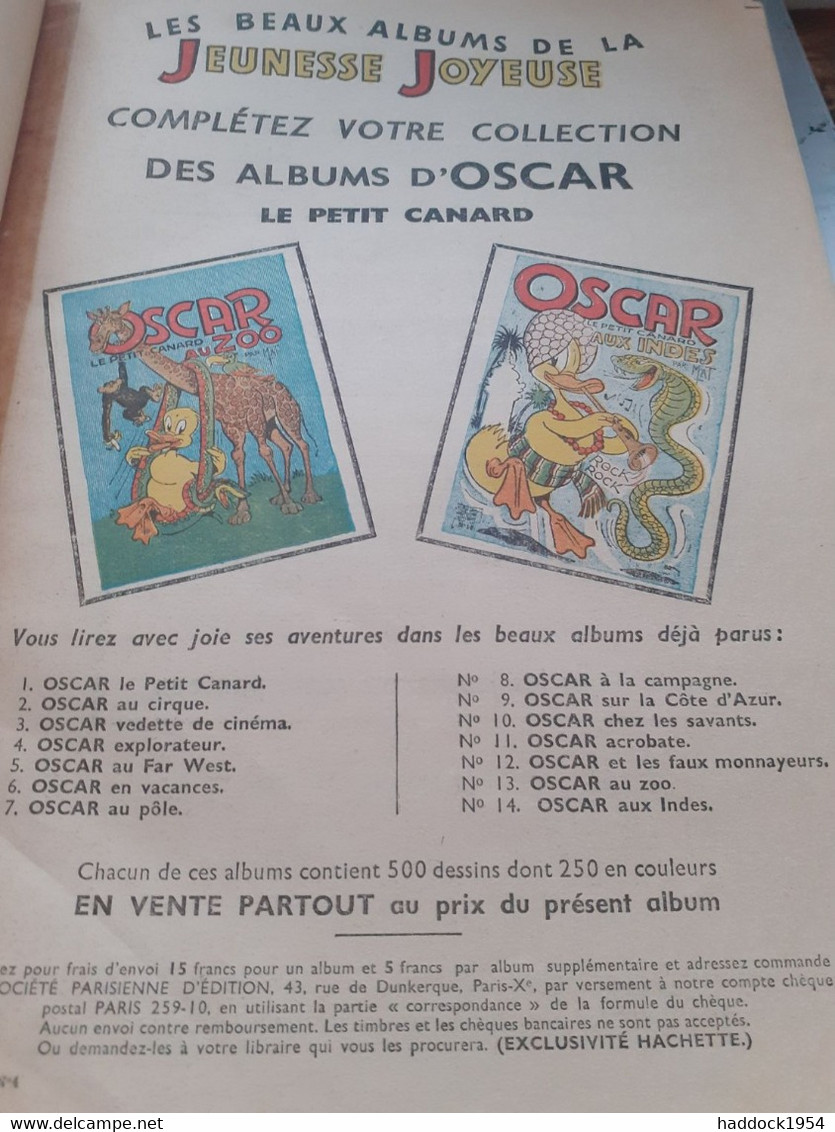Oscar Le Petit Canard Explorateur MAT Société Parisienne D'édition 1956 - Oscar