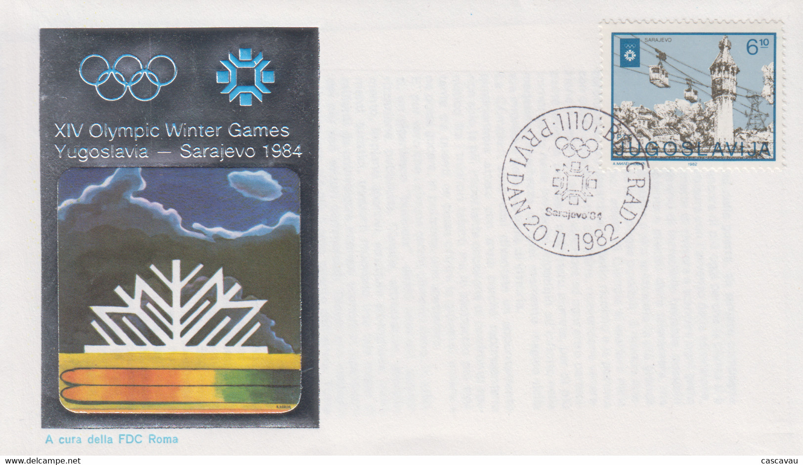 Enveloppe  FDC  1er  Jour   YOUGOSLAVIE    Jeux   Olympiques   SARAJEVO   1984 - Winter 1984: Sarajevo