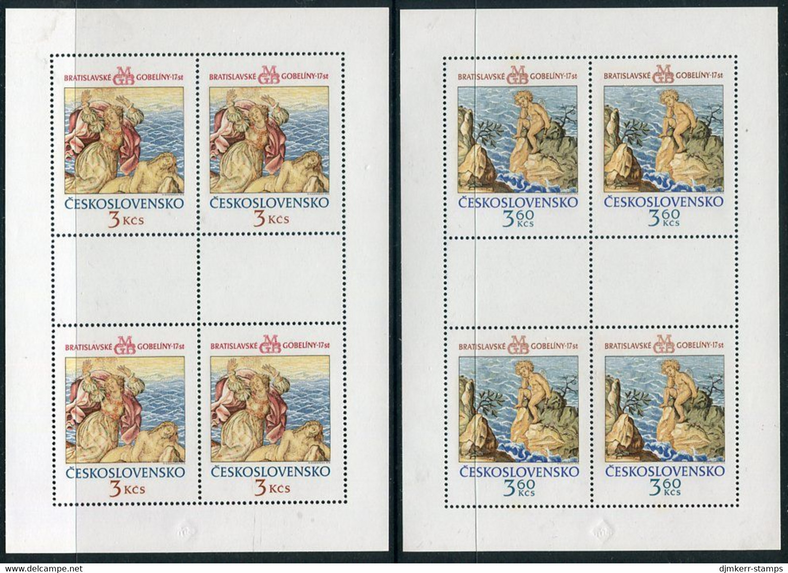 CZECHOSLOVAKIA 1976 Bratislava Tapesteries In Sheetlets Of 4 MNH / **  Michel 2319-20 Kb - Unused Stamps