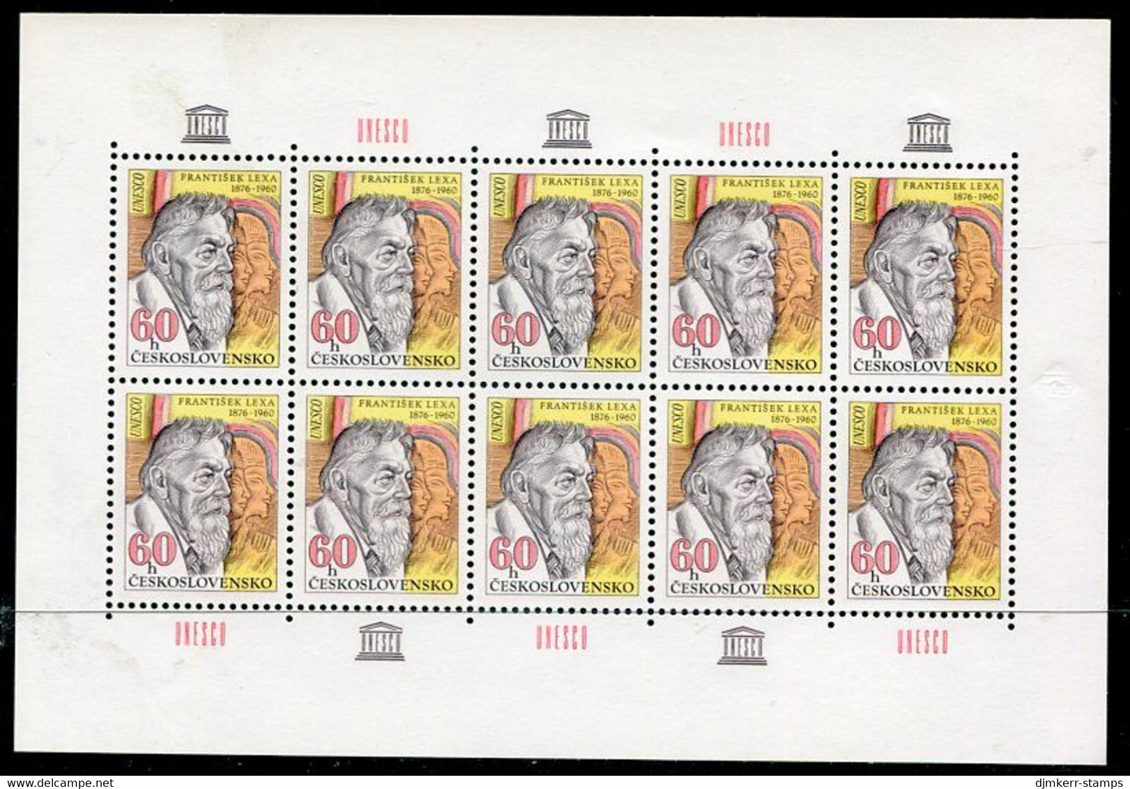 CZECHOSLOVAKIA 1976 Personality: Frantisek Lexa In Sheetlet Of 10 MNH / **  Michel 2300 Kb - Ongebruikt