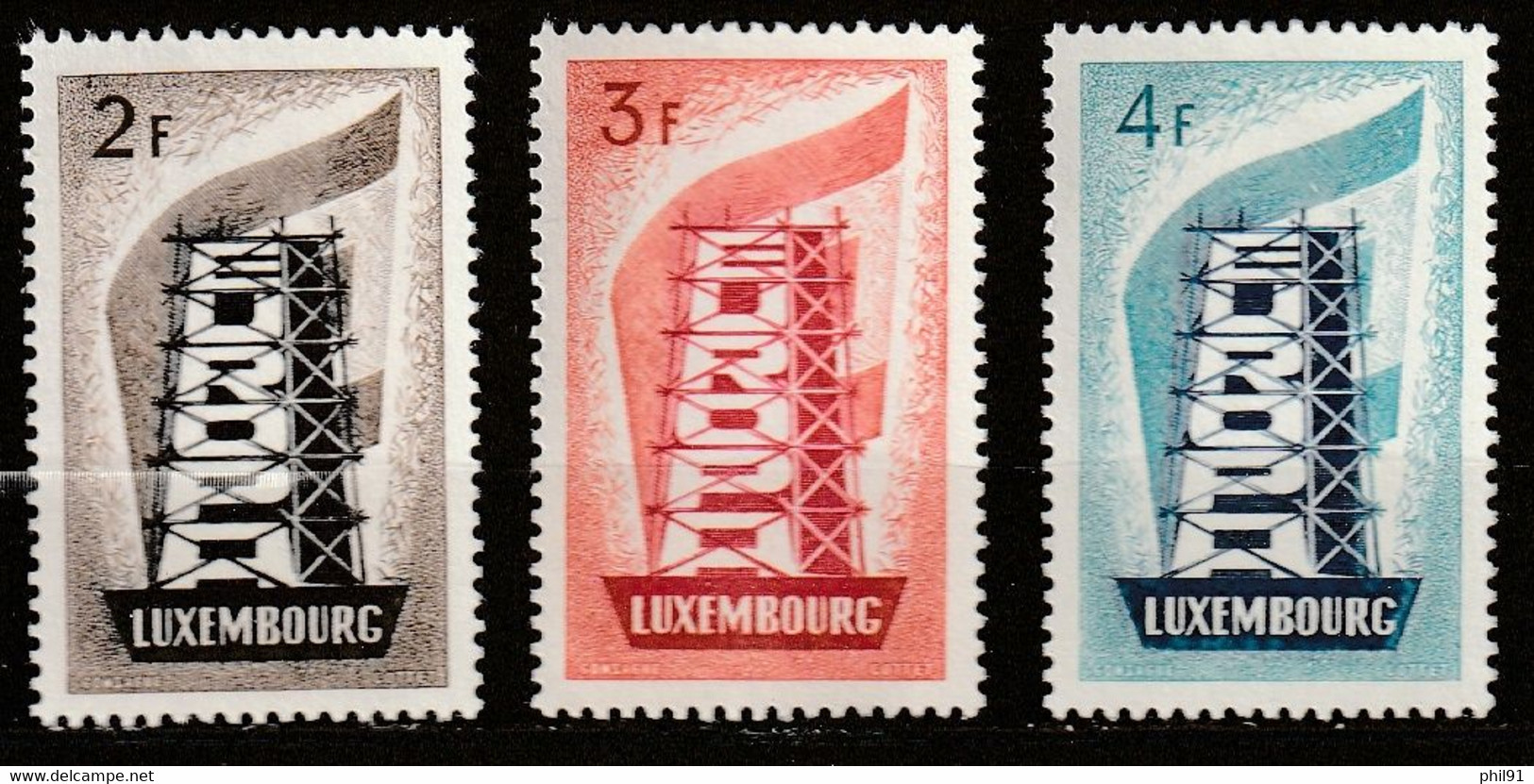 LUXEMBOURG    Europa 1956   N° Y&T  514 à 516  ** - Ongebruikt