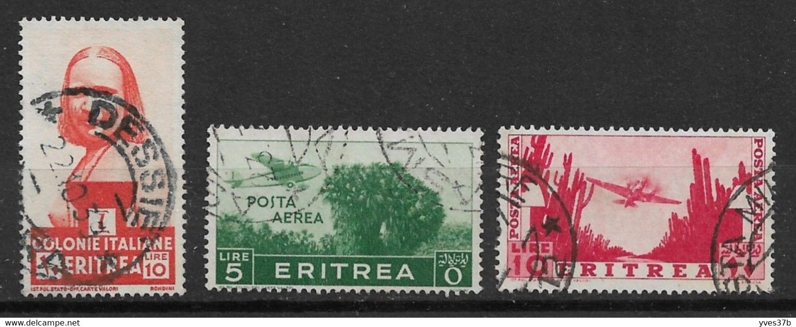 ERYTREE N°204 + Poste Aérienne  N°26/27 Oblitéré - TTB - Eritrea