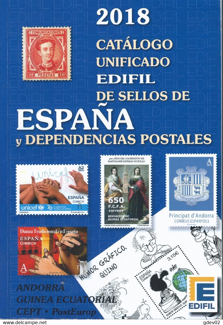 ESLICAT18-L4253TLITESPCORRSEHIAP.España Spain Espagne LIBRO CATALOGO  DE SELLOS EDIFIL 2018 - Luftpost & Postgeschichte