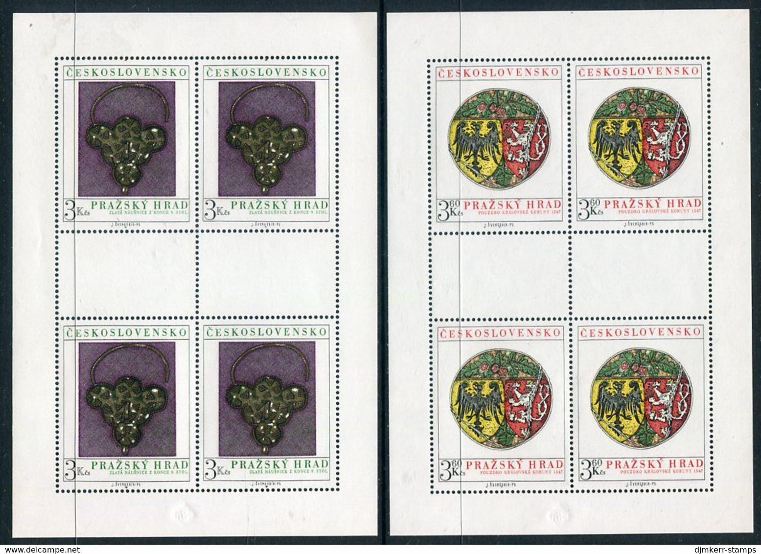 CZECHOSLOVAKIA 1975 Prague Castle In Sheetlets Of 4 MNH / **  Michel 2291-92 Kb - Ongebruikt