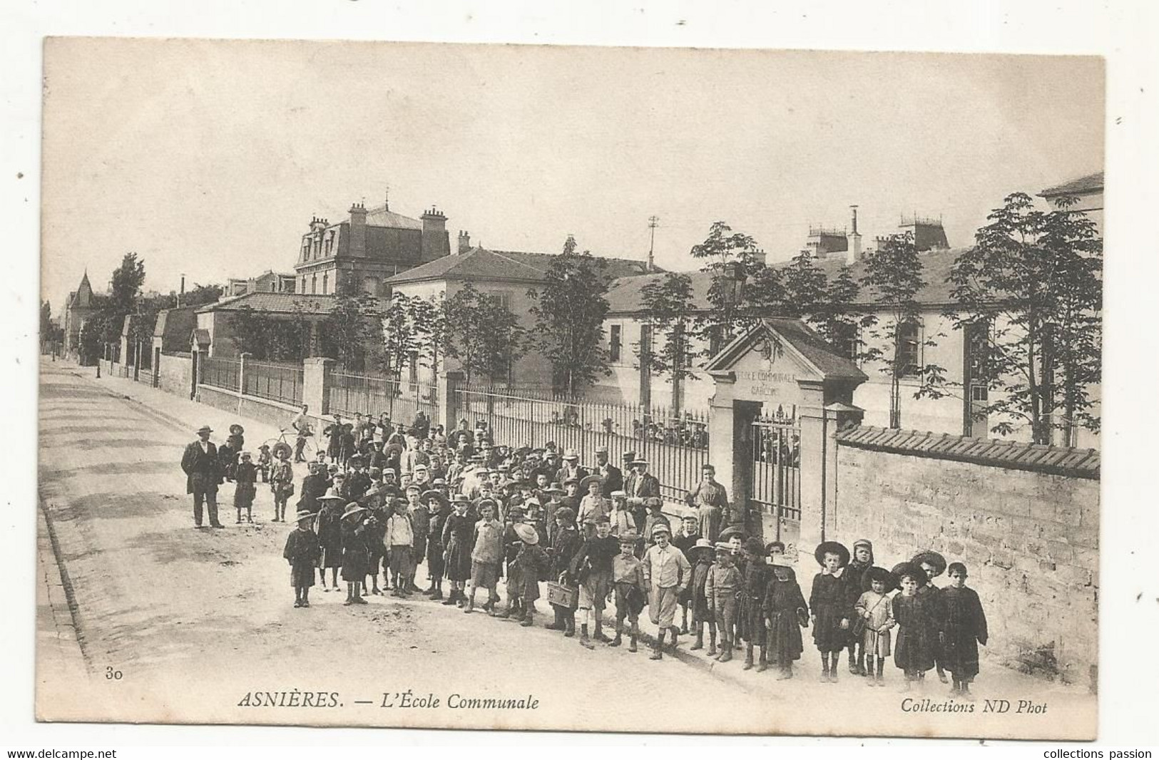 Cp,  L'école Communale , 92 , ASNIERES , Voyagée 1904 - Schulen