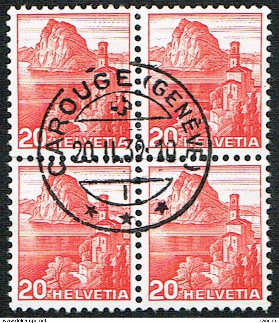 BLOC DE 4 TIMBRES OBLITERES 1938 C/.S.B.K. Nr:215z. Y&TELLIER Nr:312a. MICHEL Nr:327z. PAPIER GRILLE . - Used Stamps